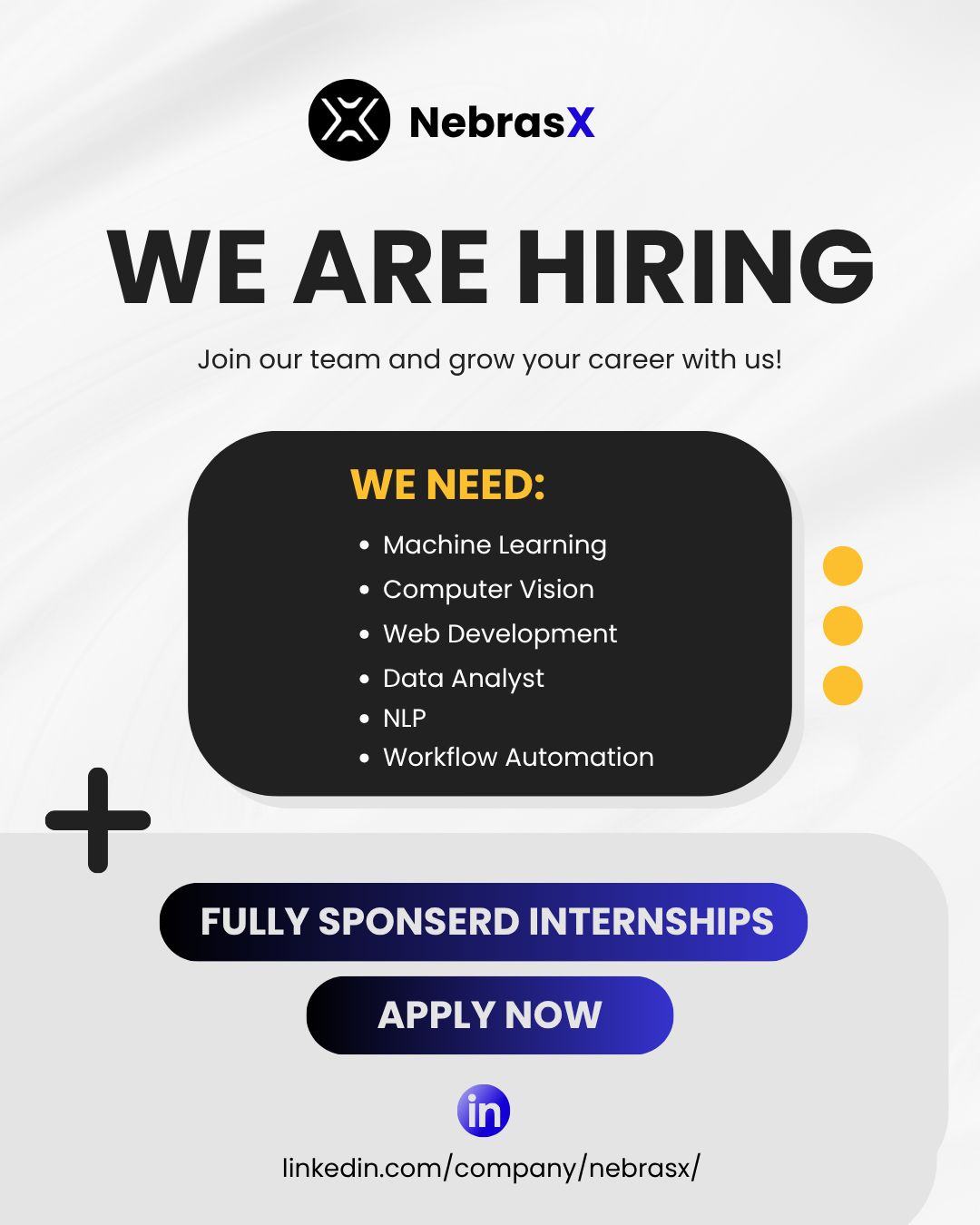 pplications Now Open: NebrasX Fully Sponsored Internships (AI & Automation)