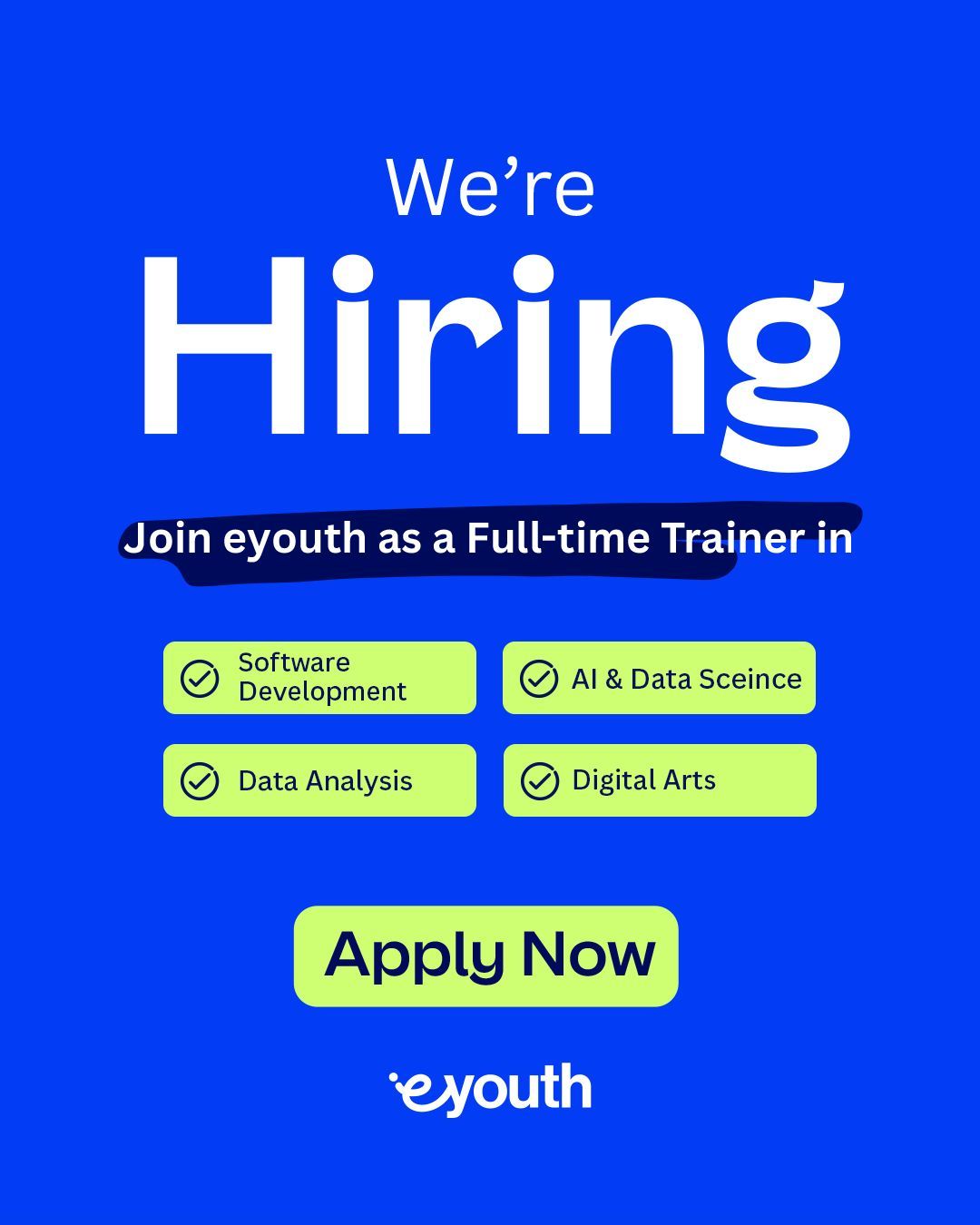 We’re Hiring Full-Time Trainers at EYouth